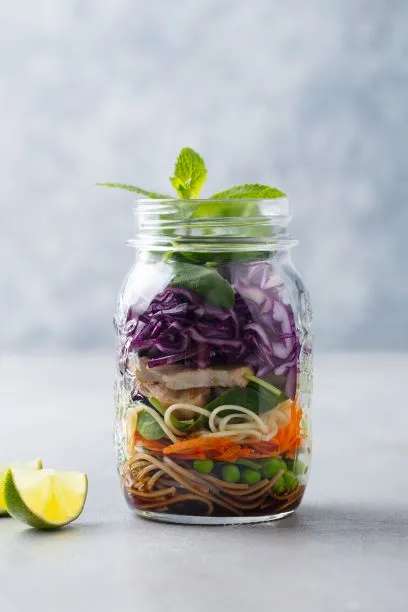 peanut noodle veggie jar